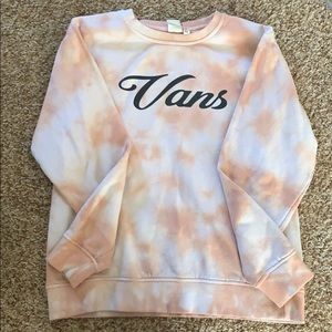 Pink/White tie dye vans sweater